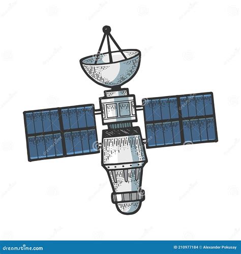 Satellite Apparatus Linear Logo Mark In Black And White Cartoon Vector