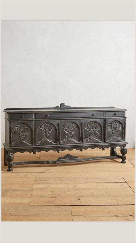 Handmade Handcraved Menagerie Buffet In Black