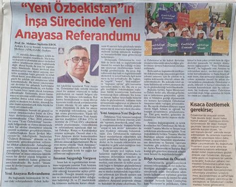 ANKASAM President Prof. Dr. Mehmet Seyfettin Erol's article titled "The ...