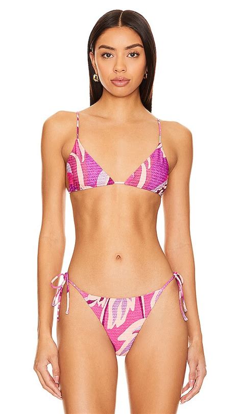 Mikoh Oska Bikini Top In Pink Psychedelic Editorialist