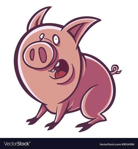 Surprised pig cartoon Royalty Free Vector Image