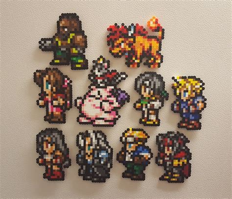 Final Fantasy 7 Perler Bead Art Fridge Magnets FF7 8 Bit Pixels