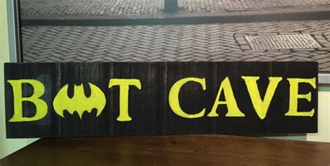 Items Similar To Handmade Custom Wood Batman Bat Cave Home Sign Rustic