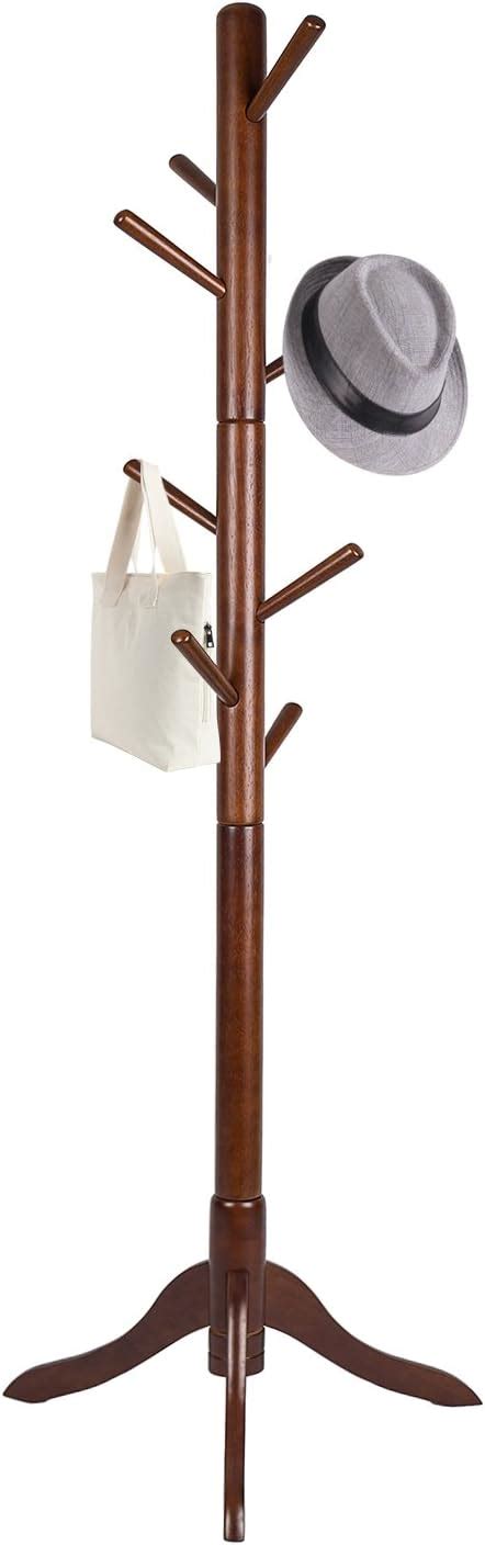 Amazon Vlush Free Standing Coat Rack Hooks Wooden Coat Hat Tree