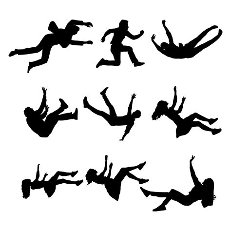 silhouette black people falling   sky illustration collection