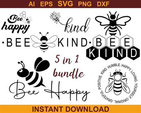 Bee Kind Svg Bee Happy Png Cut Files For Cricut Bee Kind Etsy