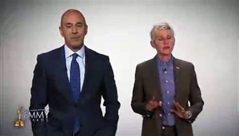 DAYTIME EMMY AWARDS Ellen DeGeneres Matt Lauer Call A Truce To Their