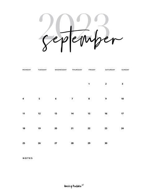 Cute September 2023 Calendar