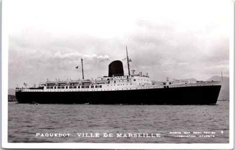 Bateau Paquebot Ville De Marseille Carte Postale Ancienne Ref Vp