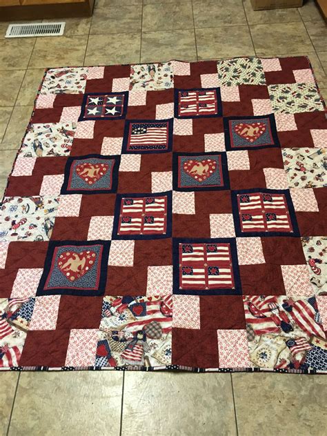 First Red White And Blue Quilt For A Veteran At My Church Quilts