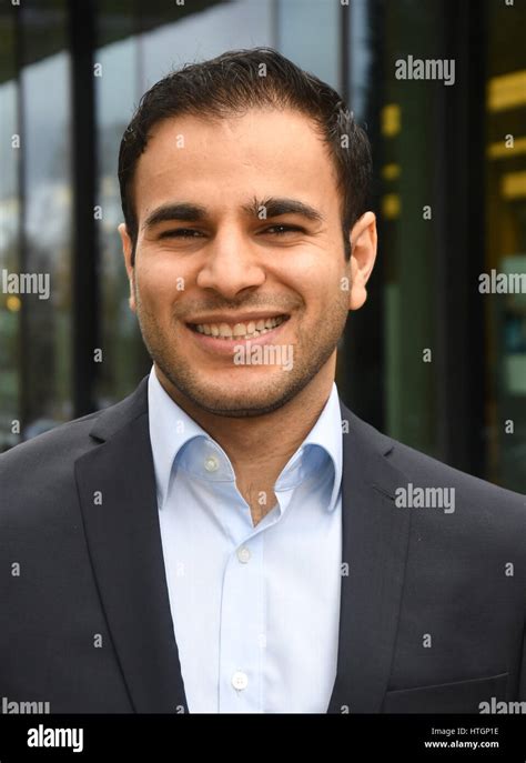 Hashem Al-Ghaili, Science Communicator from Yemen stands in the foyer ...