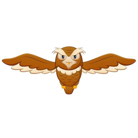 Premium Vector Cute Owl Cartoon Flying