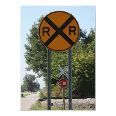 R X R - Railroad Crossing Sign 5x7 Paper Invitation Card | Zazzle