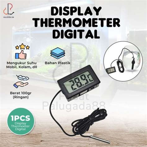 Promo Termometer Digital Mini Pengukur Temperatur Suhu Ruang Air Lcd