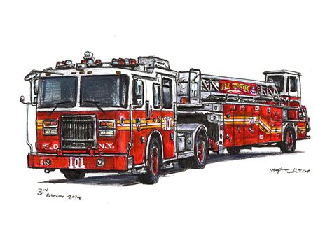 Buy prints of FDNY 2013 Seagrave Tiller Ladder 101 - City Art