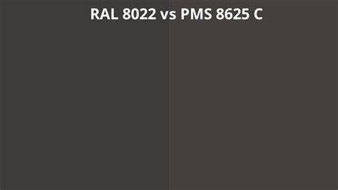 Ral 8022 Vs Pms 8625 C Ral Colour Chart Uk