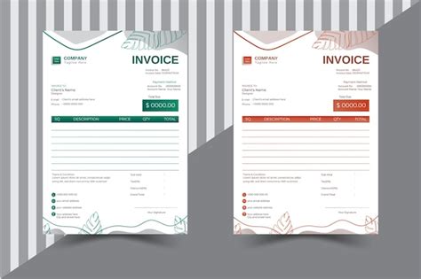 Dise O Creativo Moderno De Plantillas De Facturas Miniamal Vector Premium