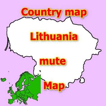 Empty Map of Lithuania blank mute Map with outlines of neighboring Countries