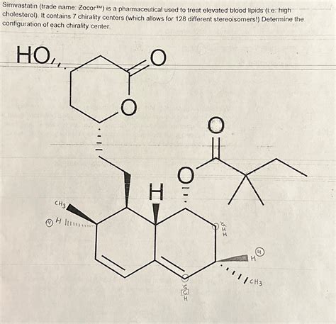 Solved Simvastain Trade Name Zocor Is A Pharmaceutical Chegg