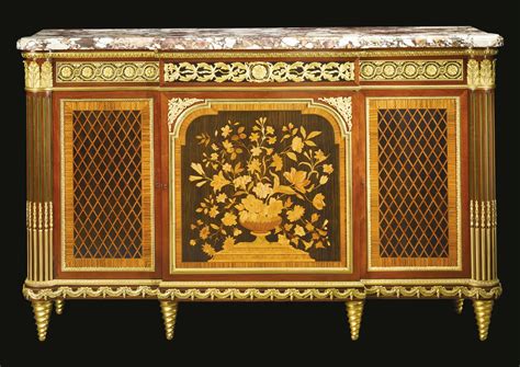 249 A Fine Louis Xvi Style Gilt Bronze Mounted Mahogany Ebony