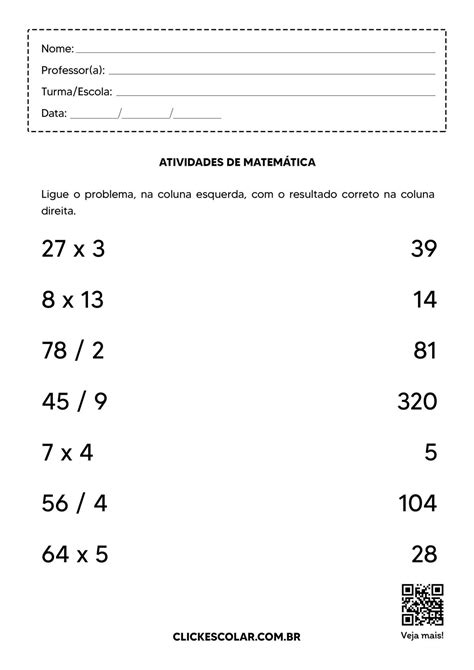 Atividades De Matem Tica Para Ano Navegue Pela Emo O Das Apostas