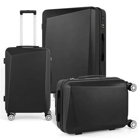 HIKOLAYAE Big Cottonwood Nested Hardside Luggage Set In Black 3 Piece