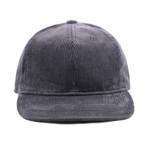 Grey Corduroy 6 Panel Nh Bulk Caps Wholesale Headwear