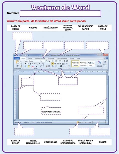 Ventana De Microsoft Word Worksheet Microsoft Office Word Visual