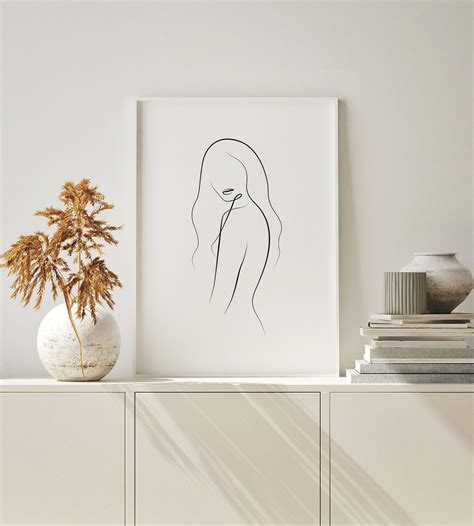 Abstract Line Art Nude Body Print Wall Art Abstract Line Etsy