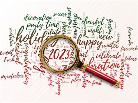 Premium Photo Big Word Cloud With New Year Words With Magnifying