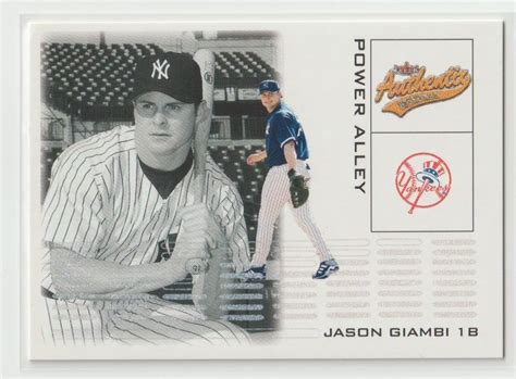 Fleer Authentix Power Alley Pa Jason Giambi Insert Ny Yankees