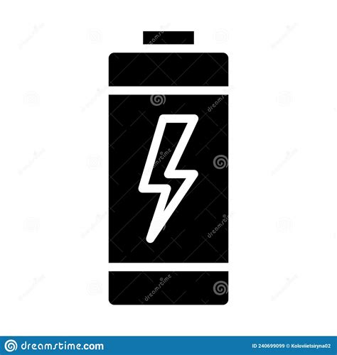 Battery Glyph Icon Green Energy Stock Vector Illustration Of