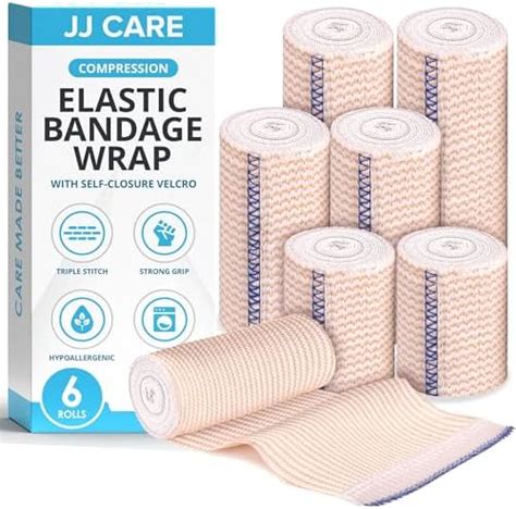 Jj Care Elastic Bandage Wrap 6 Packs Compression Bandages