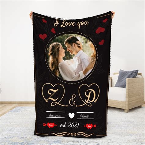 Couverture Plaids Polaire Amour Pr Noms Personnalis Avec Date Et