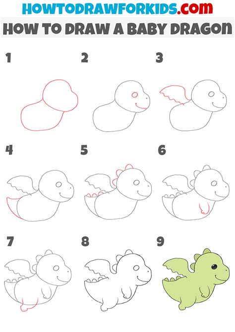 How to Draw a Baby Dragon - Easy Drawing Tutorial For Kids