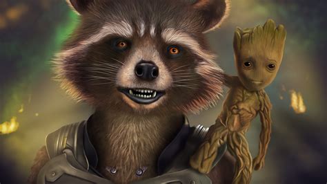 1920x1080 Rocket And Baby Groot Artwork Laptop Full HD 1080P ,HD 4k Wallpapers,Images ...