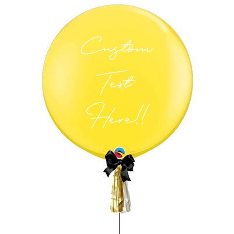 36 Inch Personalized Jumbo Plain Balloons Yellow