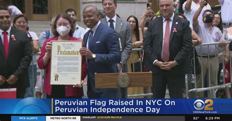 Peruvian flag raised in NYC on Peruvian Independence Day - CBS New York