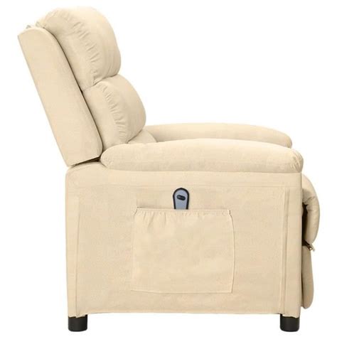 LEX Fauteuil inclinable électrique Crème Tissu Qqmora MWX98633