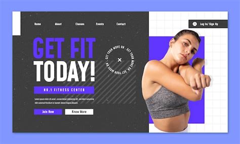 Free Vector Fitness Center Landing Page Template