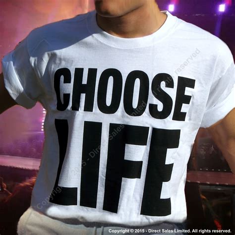 CHOOSE LIFE T Shirt George Michael WHAM Replica Retro 80s Fancy Dress