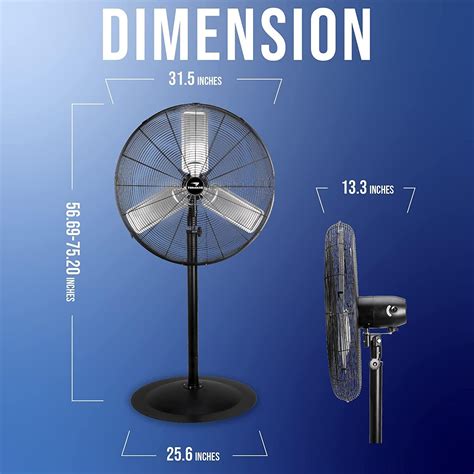 30 Inch Heavy Duty Industrial Pedestal Stand Fan With 2 5m Of Cable