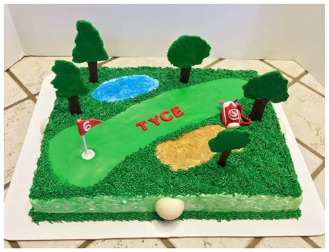 A Golf Themed Sheet Cake Complete With Golf Bag Sheet Cake Cake Cupcake Cakes