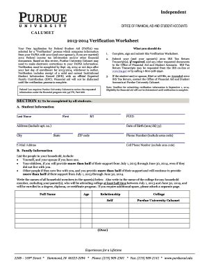 Fillable Online Webs Purduecal Independent Verification Worksheet Your