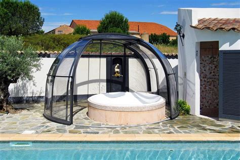 Retractable hot tub enclosure Oasis | sunrooms-enclosures.com