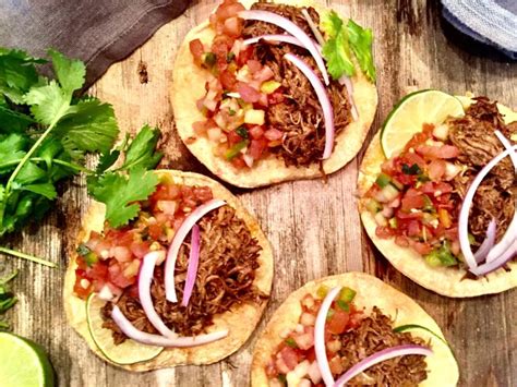 Slow Cooker Barbacoa Beef Tostadas A Hint Of Wine