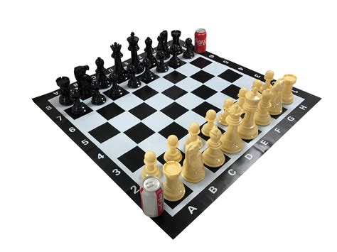 Garden Chess Set & Vinyl Board - Indoor/Outdoor - Giant 8 in. King ...