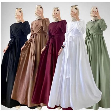 Jual Gamis Alleta Gown Maxy S M L Xl Xxl Gamis Remaja Wanita Crinkel