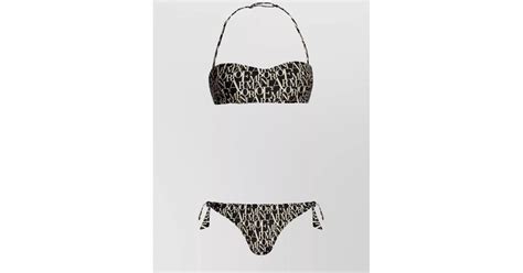 Emporio Armani Logo Bandeau Bikini Set In Gray Lyst