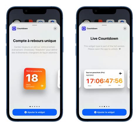 Un widget de compte à rebours largement personnalisable pour iOS